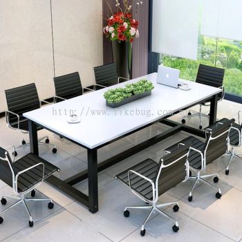Person Black Frame Steel Large Simple Office Meeting Table