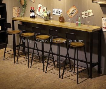 Dante 5.0cm Thickness Solid Rubber Wood Bar Table