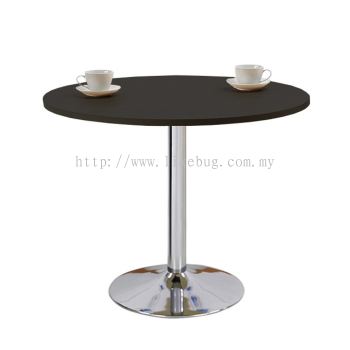 Simple Chrome Leg Round Dining Table 110D/80D