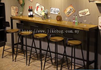 Dante Solid Rubber Wood Bar Table / Meja Panjang / Dining Table / Meja Makan