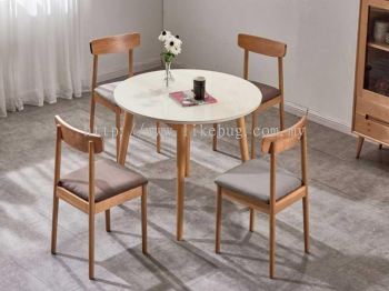 ZINNIAS Kitchen Round Dining Table Set WITH 4 CHAIRS with 1 YEAR WARRANTY