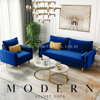 Randy Velvet Fabric Post Modern Luxury Sofa Set