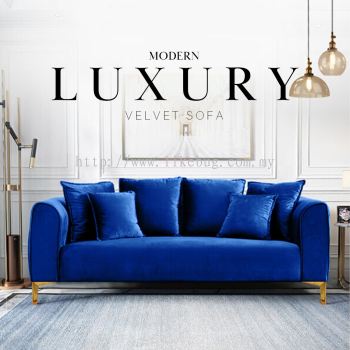  Heyden Velvet Fabric Post Modern Chesterfield Luxury Sofa Set