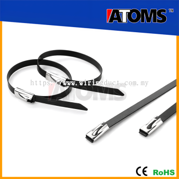 ATOMS Stainless Steel Ball Lock PVC Coated Cable Tie (SS304-C)