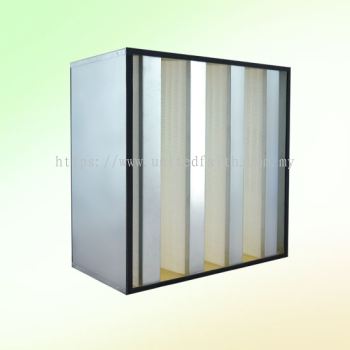 V Bank Hepa Filter  -Glass Fiber media with efficiency in H13 & H14