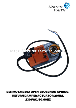 BELIMO SM230A OPEN-CLOSE NON-SPRING-RETURN DAMPER ACTUATOR 20NM, 230VAC, 50/60HZ