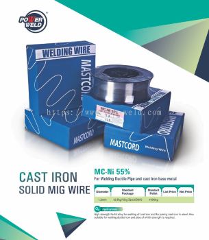 Mastcord MC Ni-55% MIG Wire 
