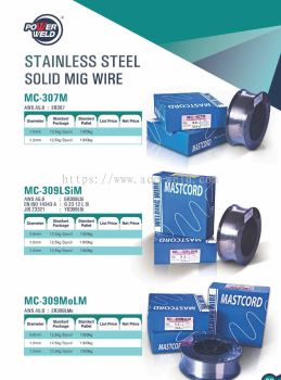 Powerweld STAINLESS STEEL SOLID MIG WIRE