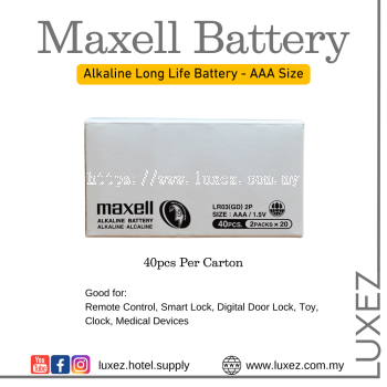 Maxell Alkaline AAA (40pcs/40biji Per Box)