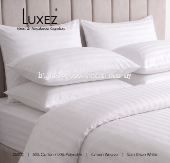 Luxez Hotel & Airbnb Collection: 250TC 50/50 Polycotton 3cm Stripe Bed Linen