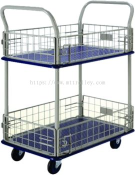 150kg Double Layer With Mesh Trolley