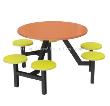 C2 - 6 Seater Round Stool Food Court-Set 
