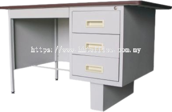 S102/LTBL - 4' Single Pedestal Desk 