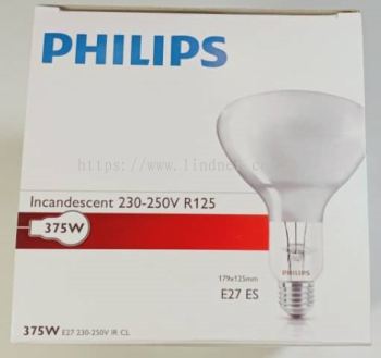 Philips 375W R125 Infrared Lamp Clear