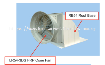 LR54-3DS Cone Exhaust Fan with RB54 Roof Base