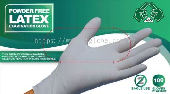 Polymer Coated Powder Free Latex Examination Glove