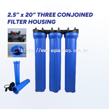 2.5" X 20" Three Conjoined Filter Housing