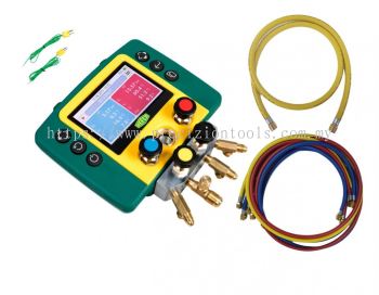 REFCO REFMATE 4 Four Way Digital Manifold with Charging Hose and 3/8" Vacuum Hose