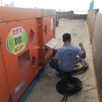 Begin supply genset rental on the Barge for tugs boat maintenance works at Kg Acheh Lumut
