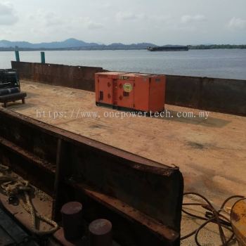 Begin supply genset rental on the Barge for tugs boat maintenance works at Kg Acheh Lumut