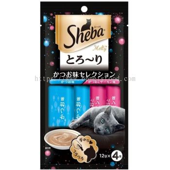 Sheba Melty Katsuo & Katsuo Salmon Creamy Cat Treat 12g x 4