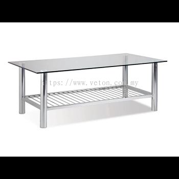 RECTANGULAR TEMPERED GLASS COFFEE TABLE