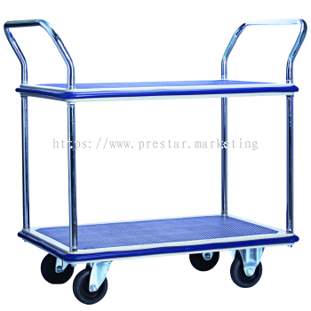 MYSTAR - METAL PLATFORM DOUBLE DECKER DOUBLE HANDLE TROLLEY