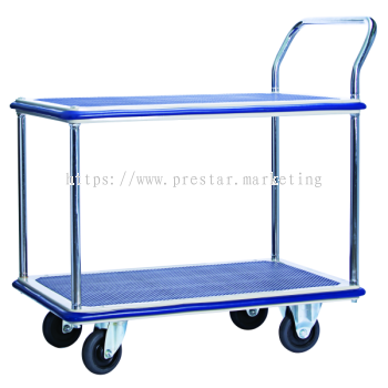 MYSTAR - METAL PLATFORM DOUBLE DECKER SINGLE HANDLE TROLLEY