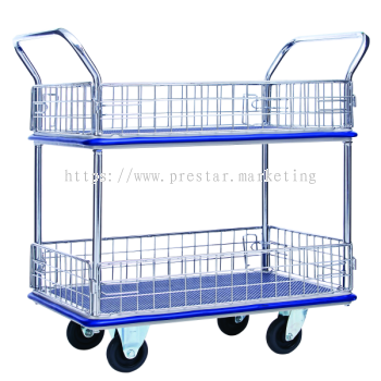 MYSTAR - METAL PLATFORM DOUBLE DECKER WITH SIDE NET TROLLEY