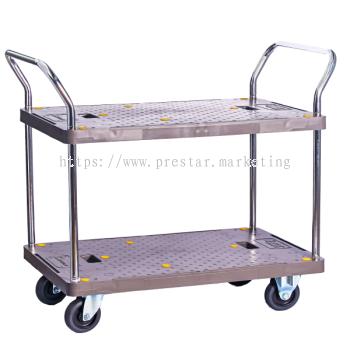 MYSTAR - PVC PLATFORM DOUBLE DECKER DOUBLE HANDLE TROLLEY