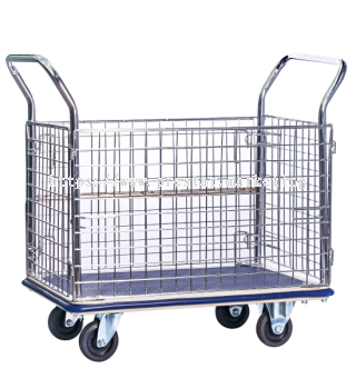 MYSTAR - METAL PLATFORM FULL SIDE NETTING TROLLEY 