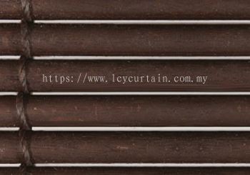 One Inch Outdoor Wood Blind- Teak Oil Walnut