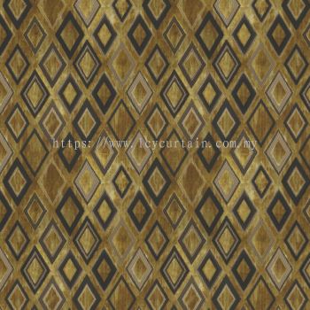 Decorum Standing 02 Custard Graphical Velvet Curtain Upholstery