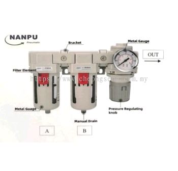 NANPU PNEUMATIC AIR FILTER & REGULATOR DFR-04 (LOW PRESSURE)