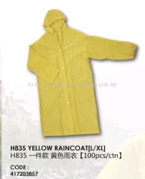 H835 YELLOW RAINCOAT (L/XL) һ���� ɫ���� (100pcs/ctn)