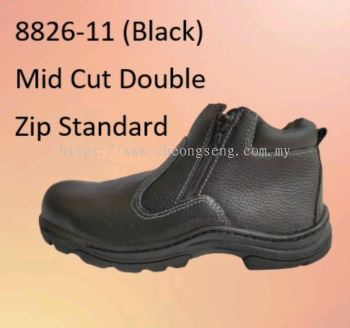 8826-11 (Black) Mid Cut Double Zip Standard (Black)
