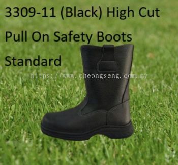 3309-11 (Black) High Cut Pull On Safety Boots Standard