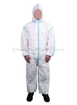 Multipurpose Disposable Coverall with Blue Seams