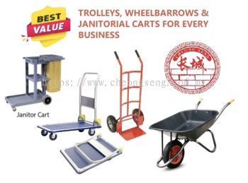TROLLEYS, WHEELBARROWS & JANITORIAL CARTS FOR EVERY BUSINESS