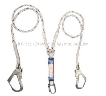 Lanyard 1390235
Twin leg shock absorbing rope lanyard with one carabiner and two scaffold hooks