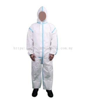 Multipurpose Disposable Coverall with Blue Seams