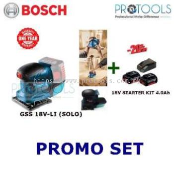 BOSCH GSS 18V CORDLESS ORBITAL SANDER + 18V STARTER KIT 4.0Ah