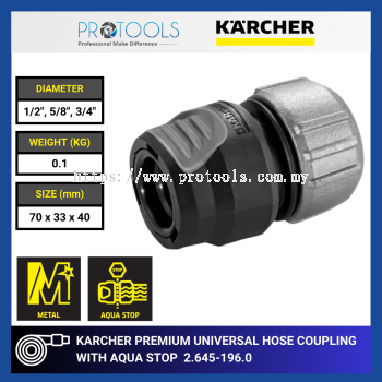 PREMIUM UNIVERSAL HOSE COUPLING WITH AQUA STOP | 2.645-196.0