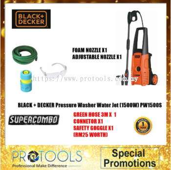 PW1500S-XD BLACK & DECKER 1500W HIGH PRESSURE WASHER FOC 3 THING!