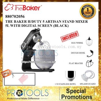 THE BAKER H/DUTY 5 ARTISAN STAND MIXER 5L WITH DIGITAL SCREEN (BLACK)