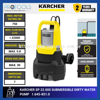 KARCHER SP 22.000 DIRT SUBMERSIBLE DIRTY WATER PUMP *EU | 1.645-851.0