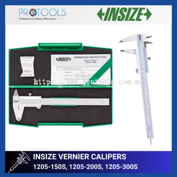 INSIZE VERNIER CALIPERS 1205-150S(0-150mm/0-6"), 1205-200S(0-200mm/0-8"), 1205-300S(0-300mm/0-12")