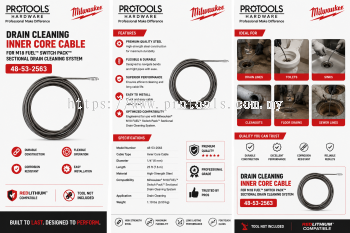 Drain Cleaner Bulb Head Cable 6.4mm X 7.6meter (1/4" X 25')
