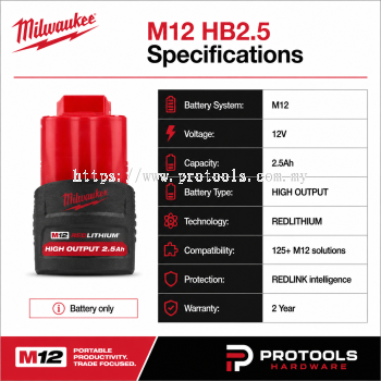 Milwaukee M12 HB2.5