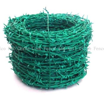PVC Coated Barbeb Wire (Green)